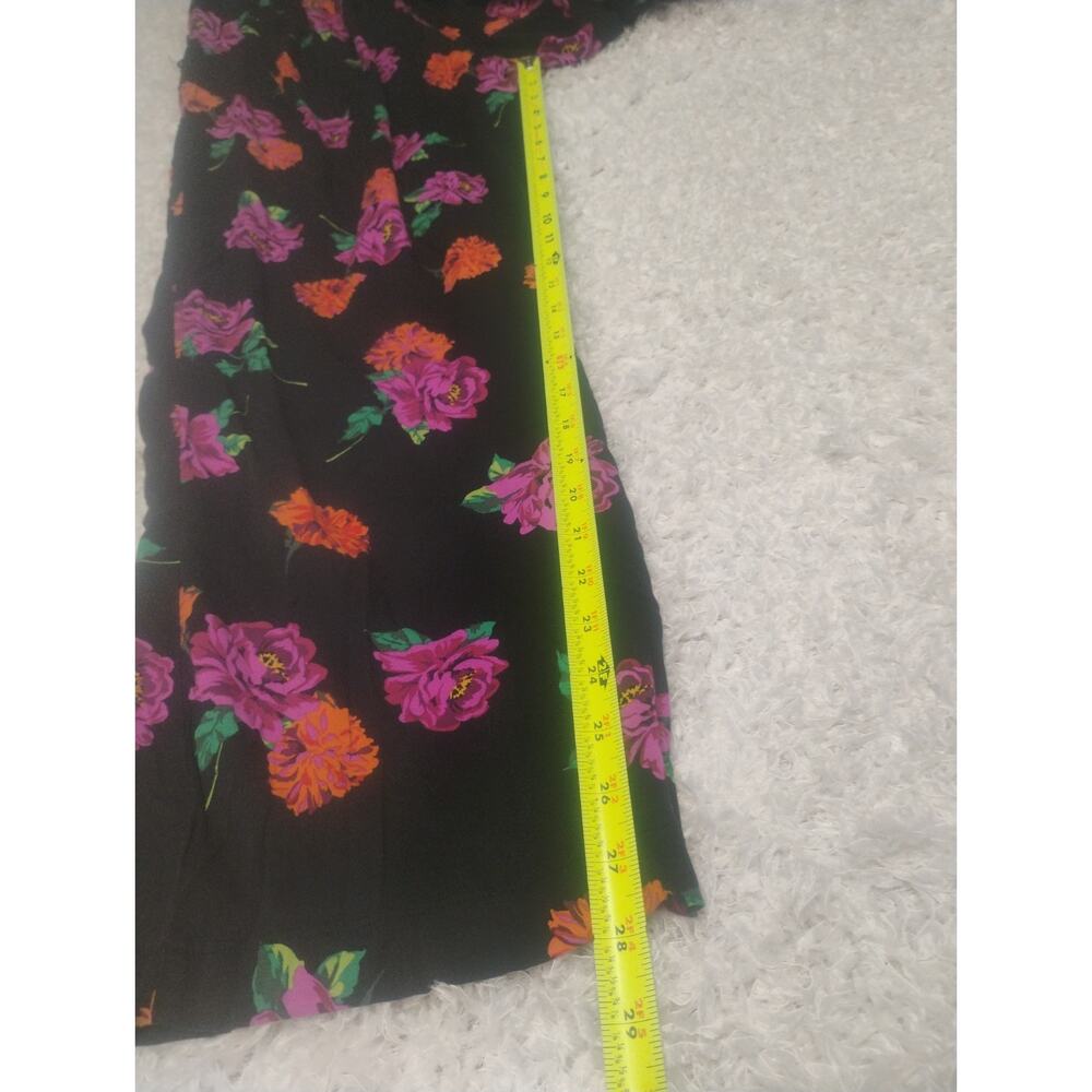 Torrid Black Floral Off The Shoulder Challis Wide Leg Jumpsuit Cottage Size 00 - Picture 4 of 13